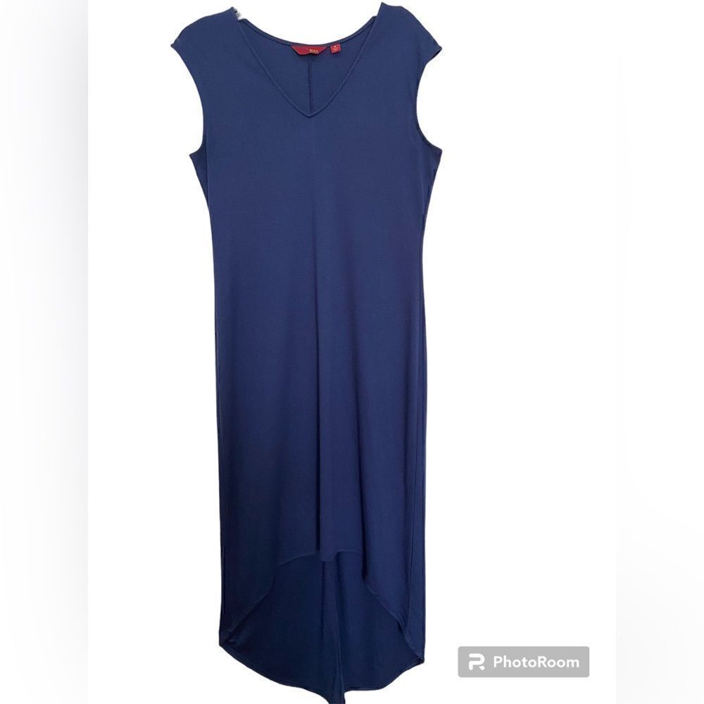 G.I.L.I. Got It Love It Blue High-Low Hem V-Neck fitted Dress size M (3x$15)